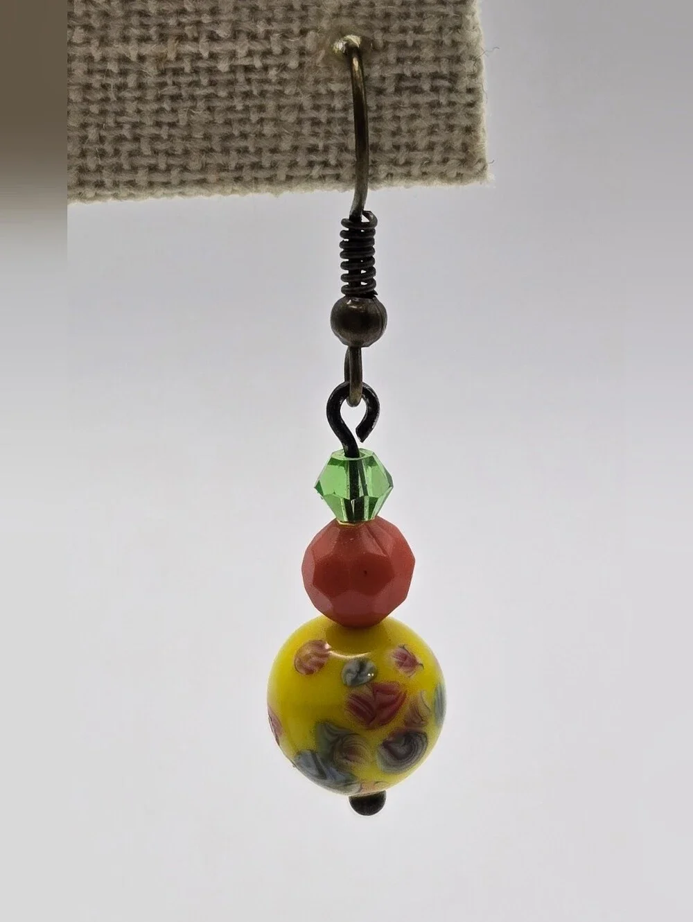 Japanese Tombo Bead Earrings Handmade Jewlery Floral Beading Abstract